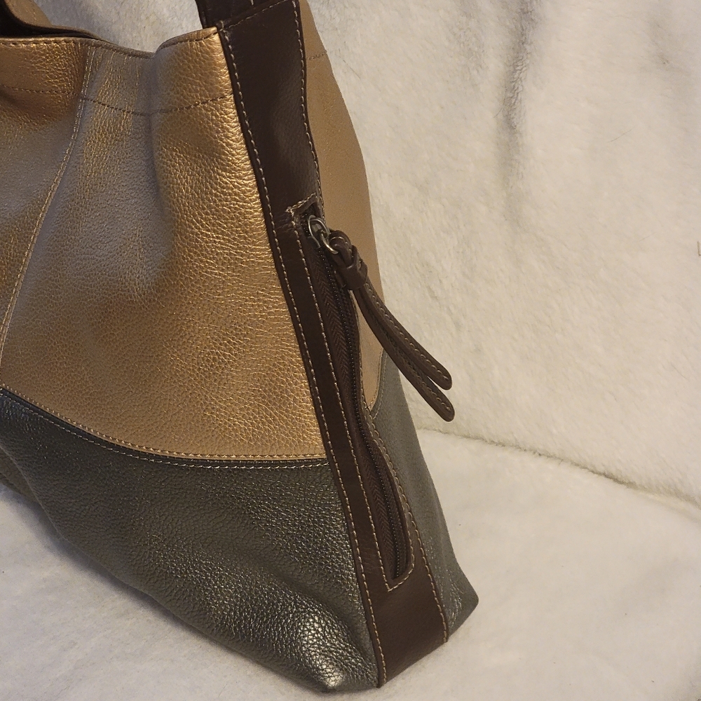 Tignanello Metallic Color Block Snap Closure Purse - image 4